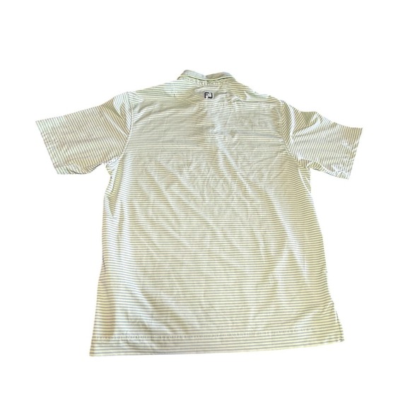 FootJoy Polo Shirt Mens Medium light yellow Striped Performance FJ‎ Golf Stretch - Picture 4 of 6